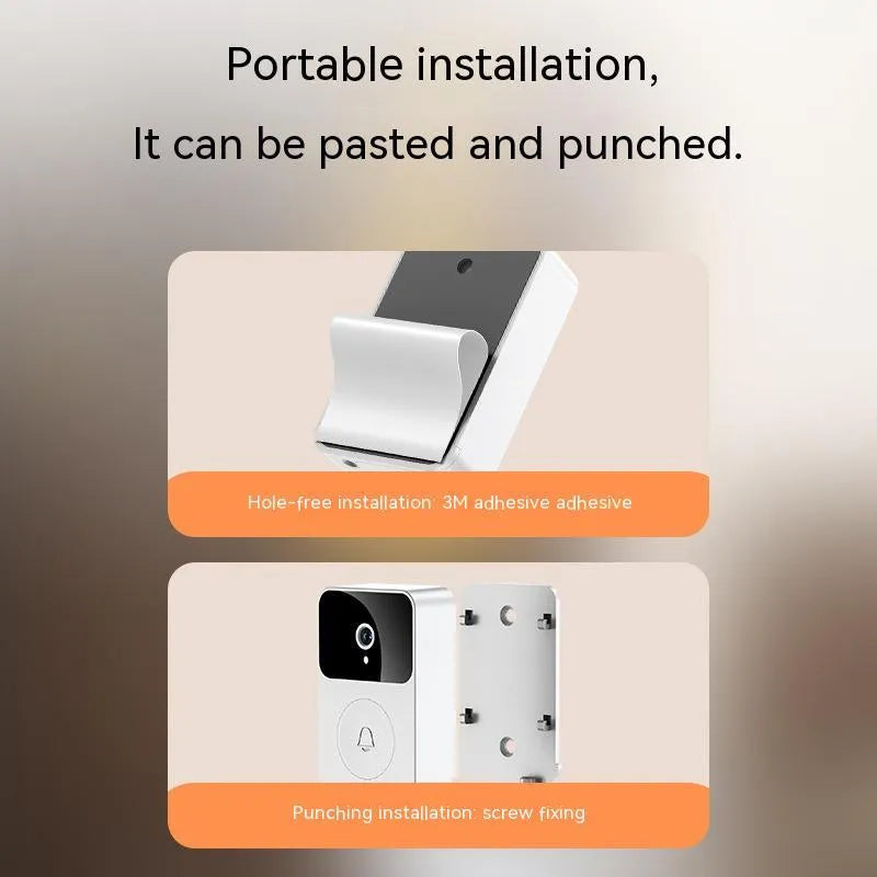 Wireless visual doorbell X9 set with USB-powered doorbell machine and separate ding dong chime in plastic