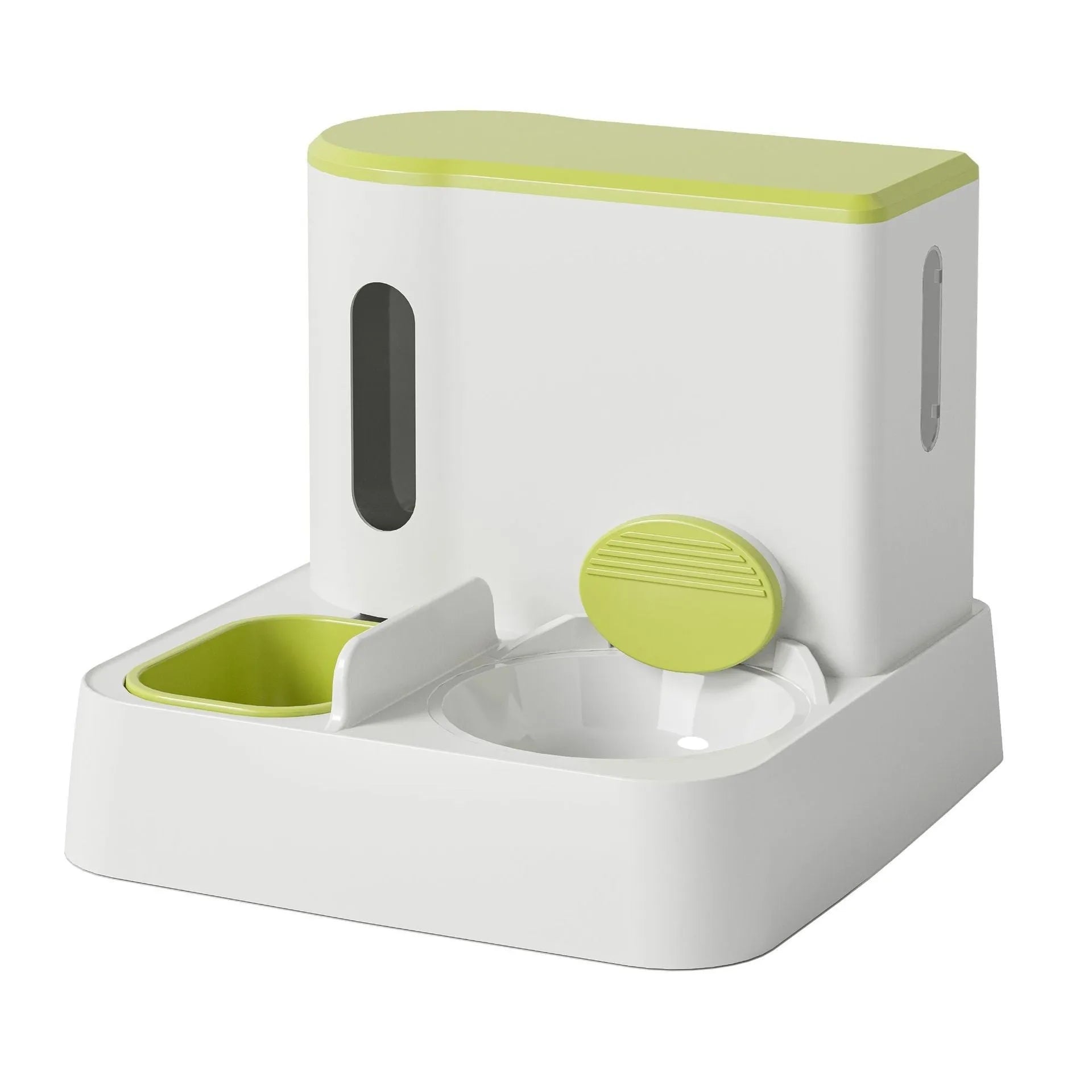Automatic cat feeder and water dispenser station with double bowl design