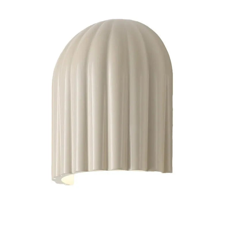 Modern wall lamp with metal ironwork and resin body, 220V, for corridor aisle bedside, in creamy white green or red.