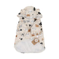 Beige cartoon dog raincoat with waterproof PU coating in small animal or cat head design