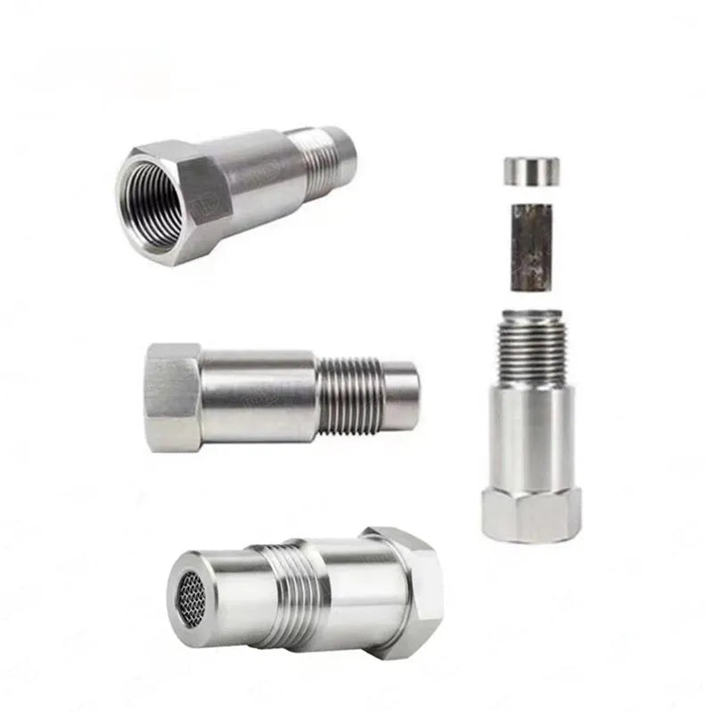 304 stainless steel oxygen sensor connector adapter on a white background