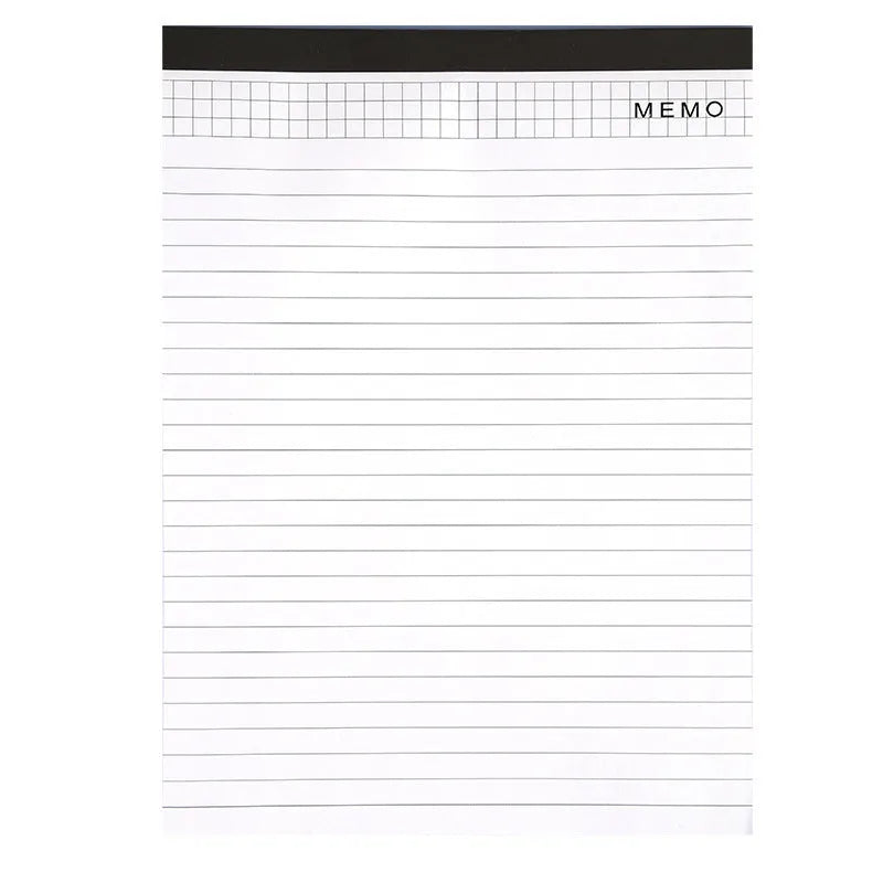 A4 tear-off meeting notebook with grid format pages and adhesive binding