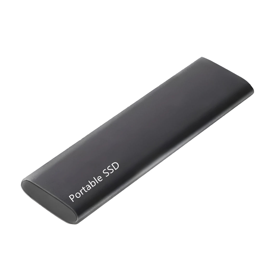 Ultra-thin metal mobile SSD expansion hard drive in red, black, blue, and silver colour options.