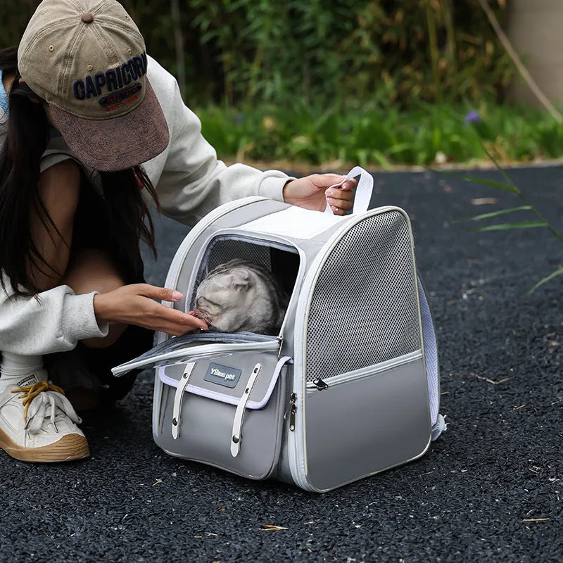 Breathable Oxford pet carrier bag in solid colour, suitable for cats up to 7.50kg and small dogs