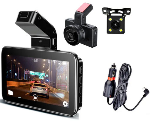 3-inch HD car DVR dashboard camera with dual lens for front and back vehicle recording