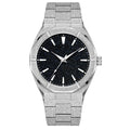 Men's frosted stainless steel business watch with luminous markers on dial in black, gold, or silver.