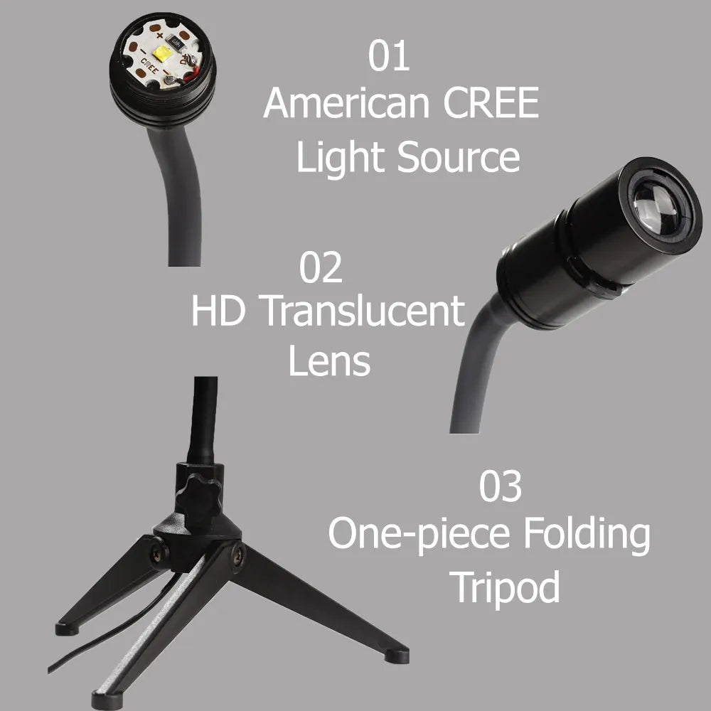Earth and Moon star projection lamp with adjustable hose bracket showing both celestial projection effects