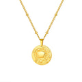 Stainless steel zodiac constellation necklace with twelve charm pendants on cross chain