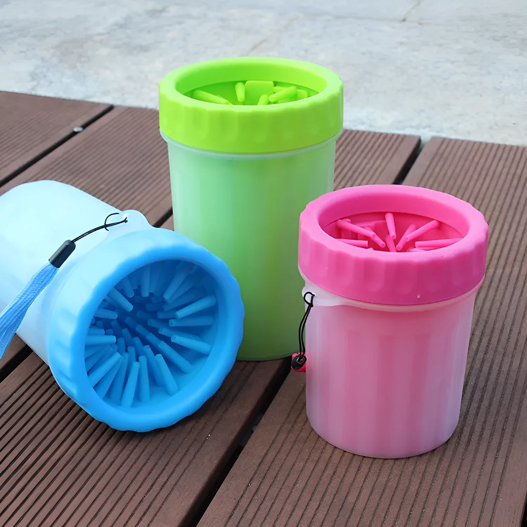 Blue silicone and PP plastic dog footwash bucket for small dog bathing