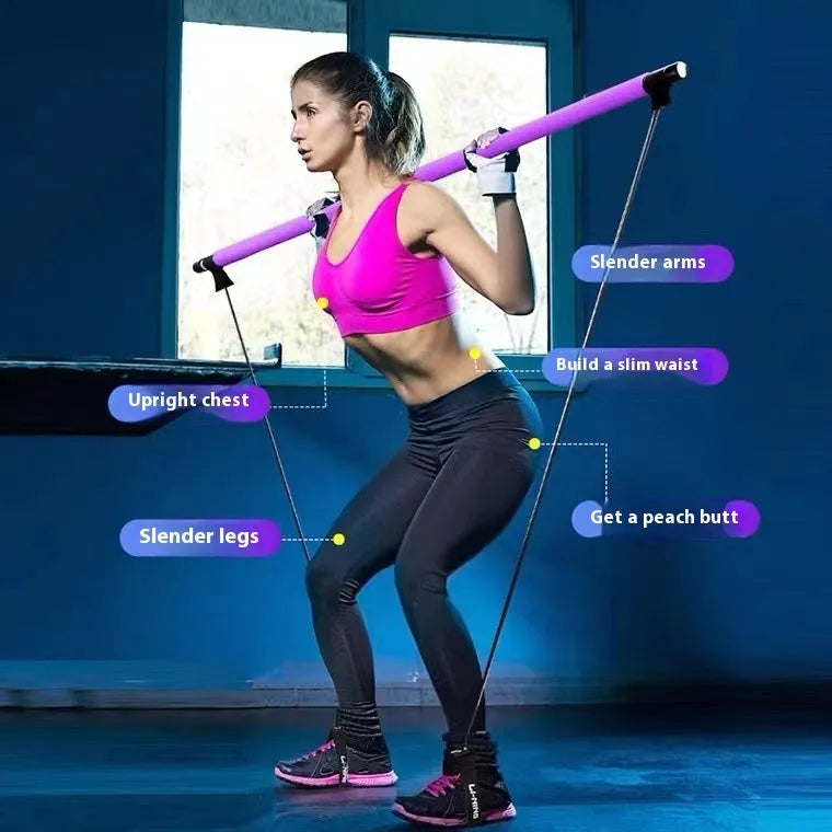 Adjustable fitness hip training pulling rope in purple, pink, blue, or black colours with bubble bag or box packaging