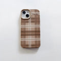 Silicone anti-fall phone case with embossed light coffee plaid lucky letter design for iPhone 13 Pro