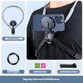 Magnetic neck strap mount for mobile phone and action camera, hands-free chest mount for live streaming and cycling.