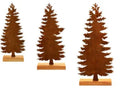 Set of three rusty iron Christmas tree decorations with standing elk figures