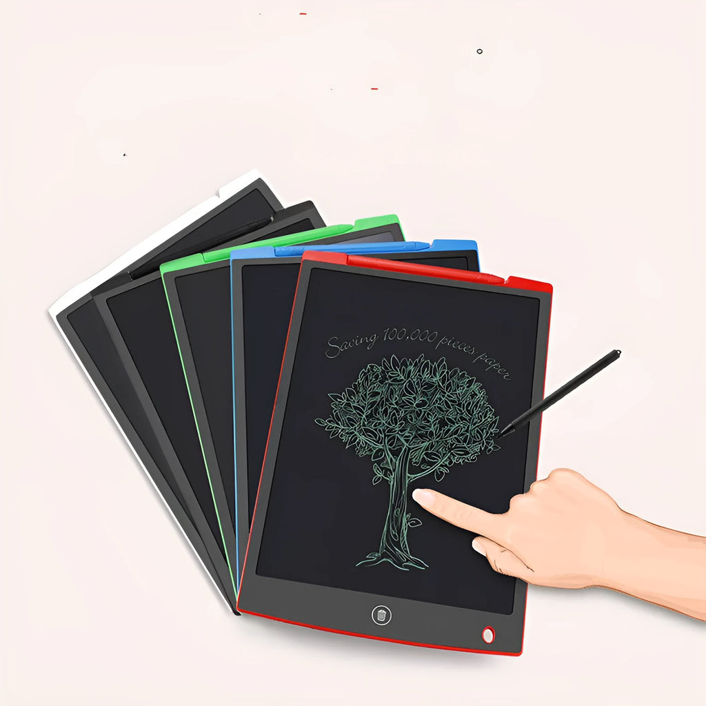 LCD electronic handwriting board for children with stylus pen on screen, in choice of colours.