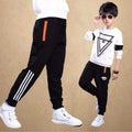 Children's loose striped casual sports trousers in brushed vinylon fabric, elasticated waist, size 110-170cm, colour options A B C