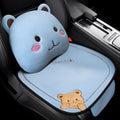 Winter plush car cushion three-piece set showing square cushion and lumbar support pillow in a choice of colours.