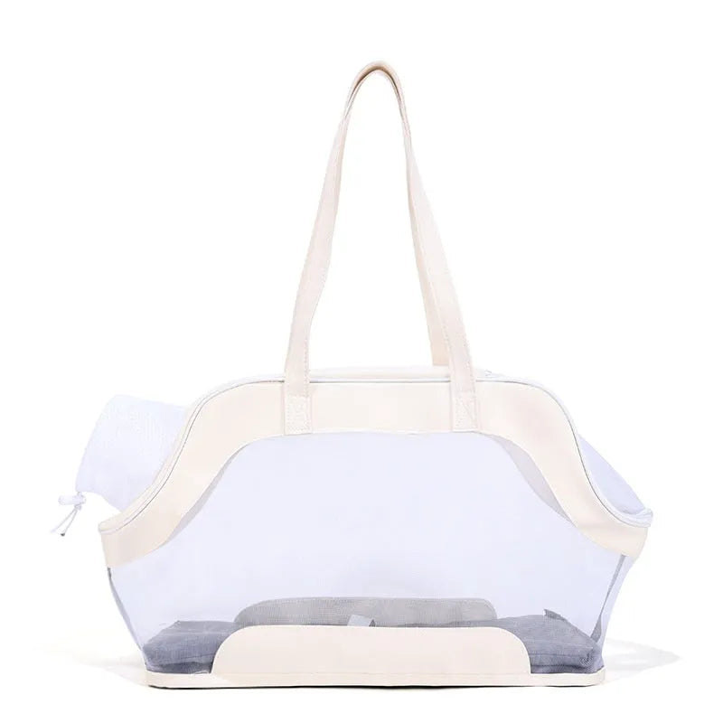 MOORPET leather cat outing carry bag in Milan White colour with 25-litre capacity