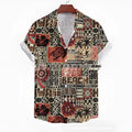 Men's floral printed short-sleeved casual shirt in loose cardigan style for summer wear