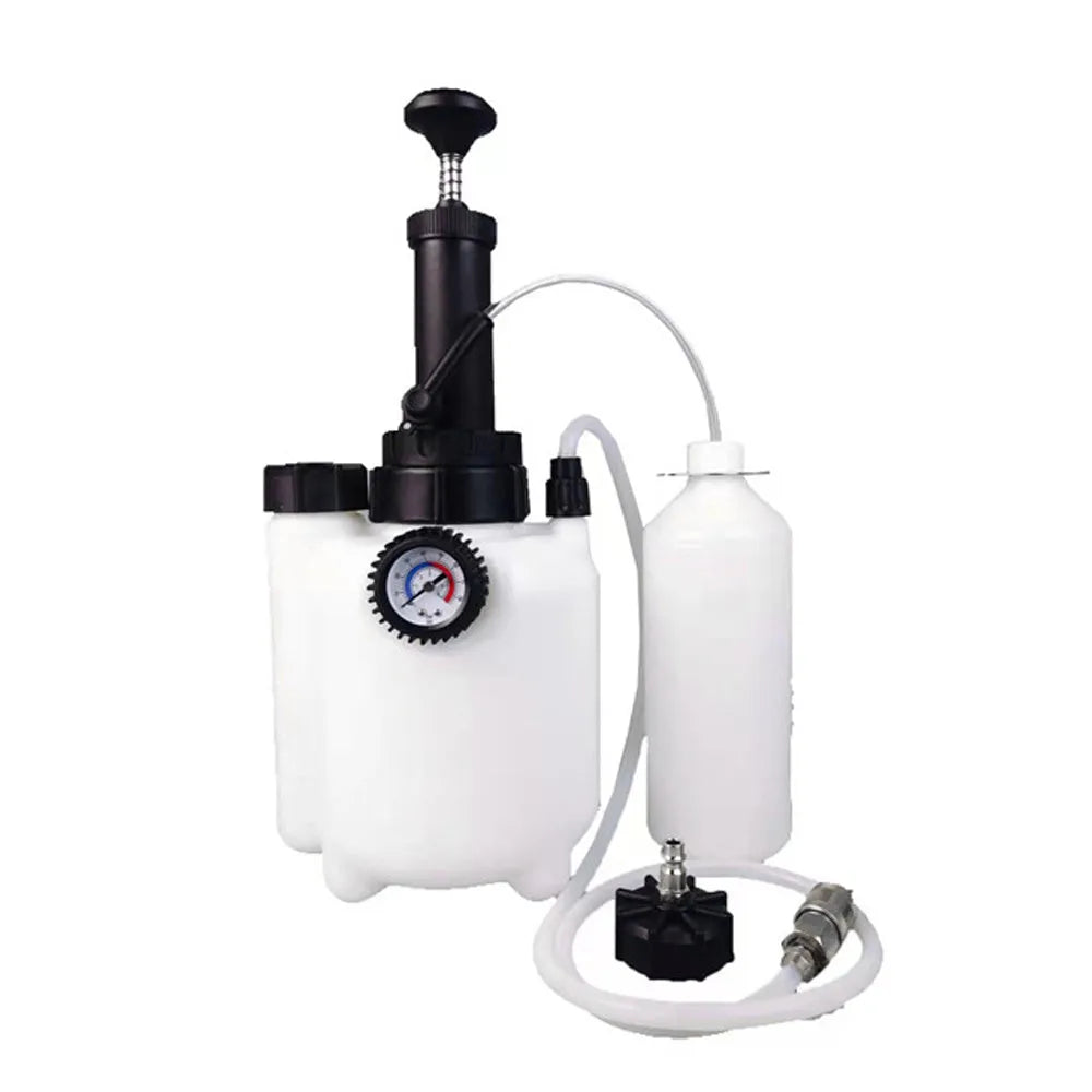 White 3-litre brake fluid replacement tank tool with copper and iron fittings