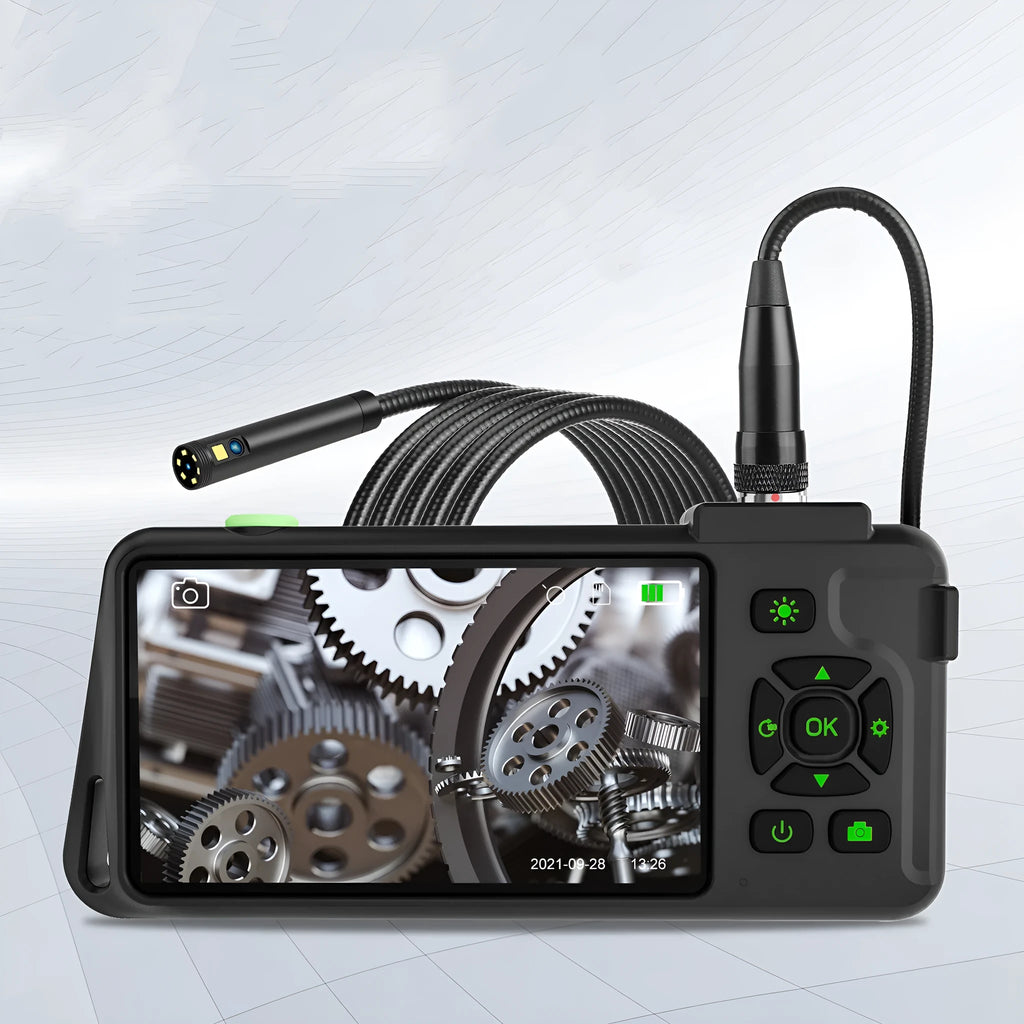 Portable handheld industrial endoscope with 4.5-inch screen and flexible inspection probe