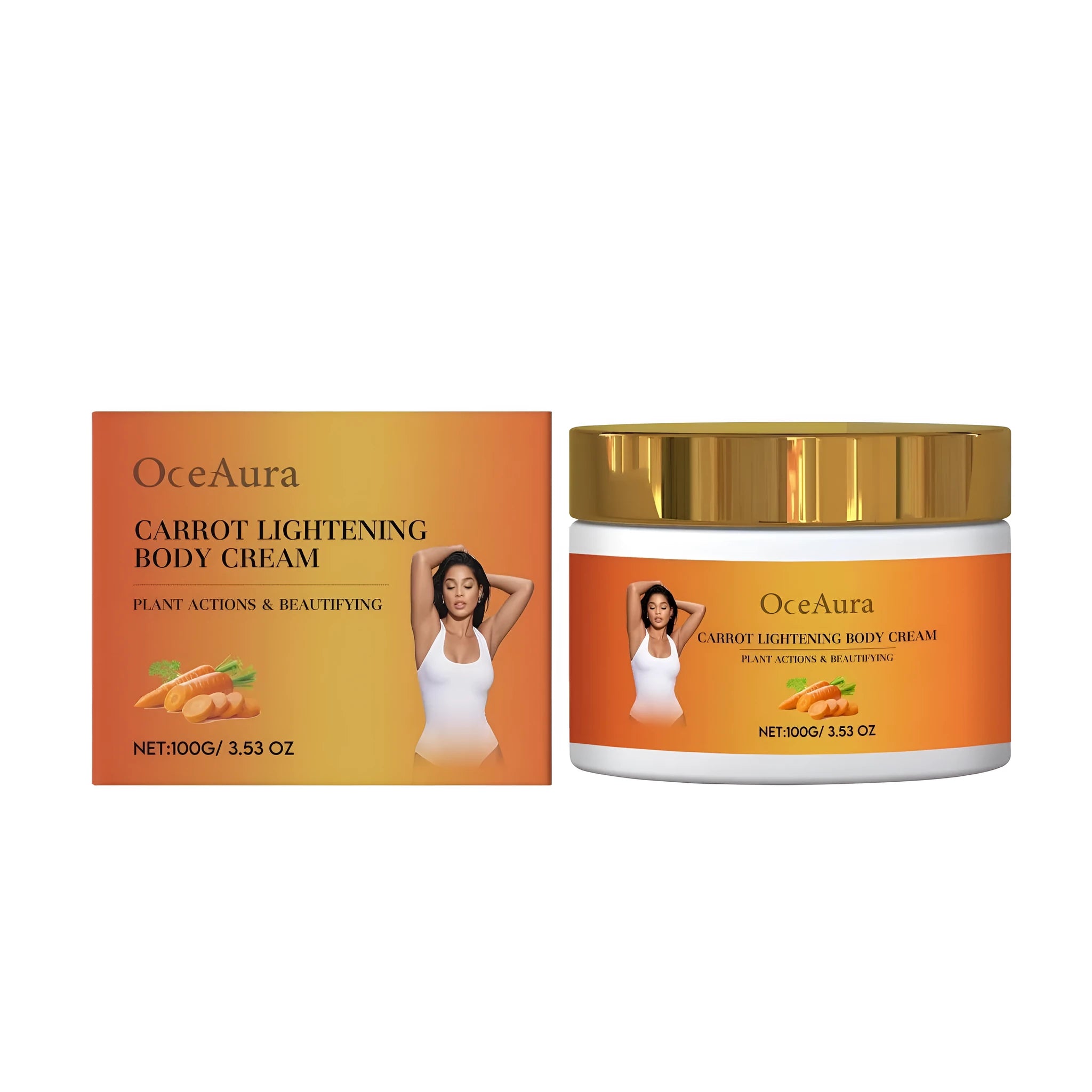 Carrot Lightening Body Cream 100g jar with vitamin C and natural oils