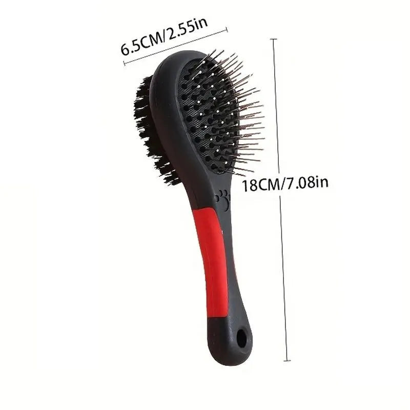 2-in-1 double-sided pin pet grooming comb for dogs and cats, shedding and dirt removal tool