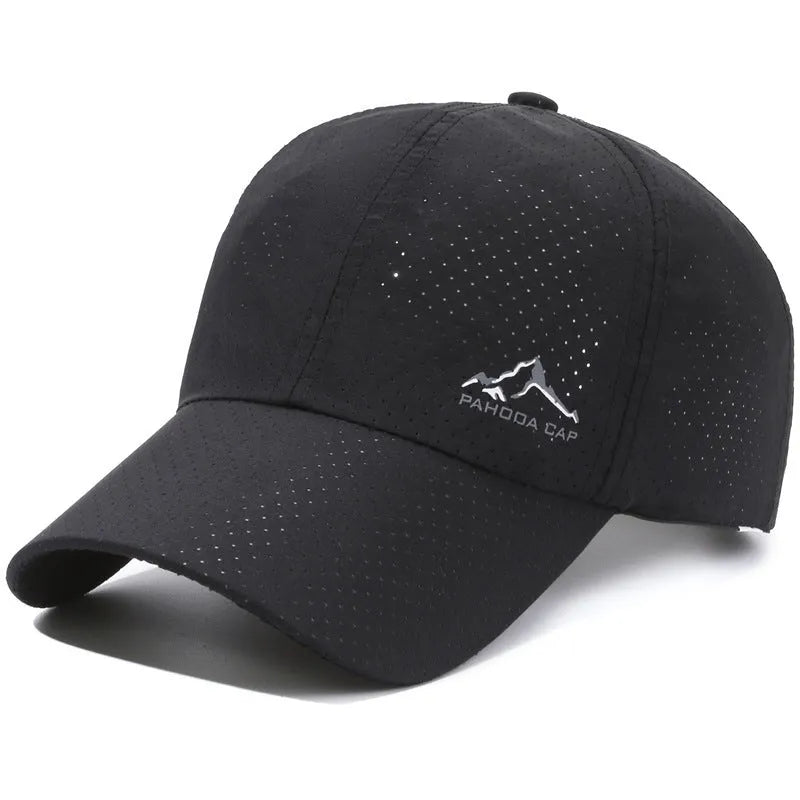 Korean-style adjustable baseball cap in polyester for summer sun protection, shown in army green colour.
