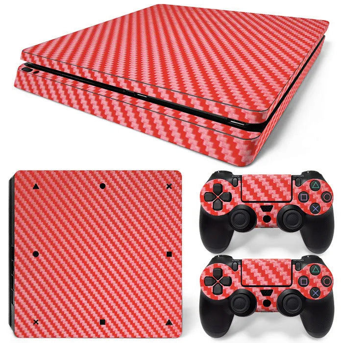 Game machine carbon fibre sticker for PS4 Slim in black carbon fibre colour with matte finish