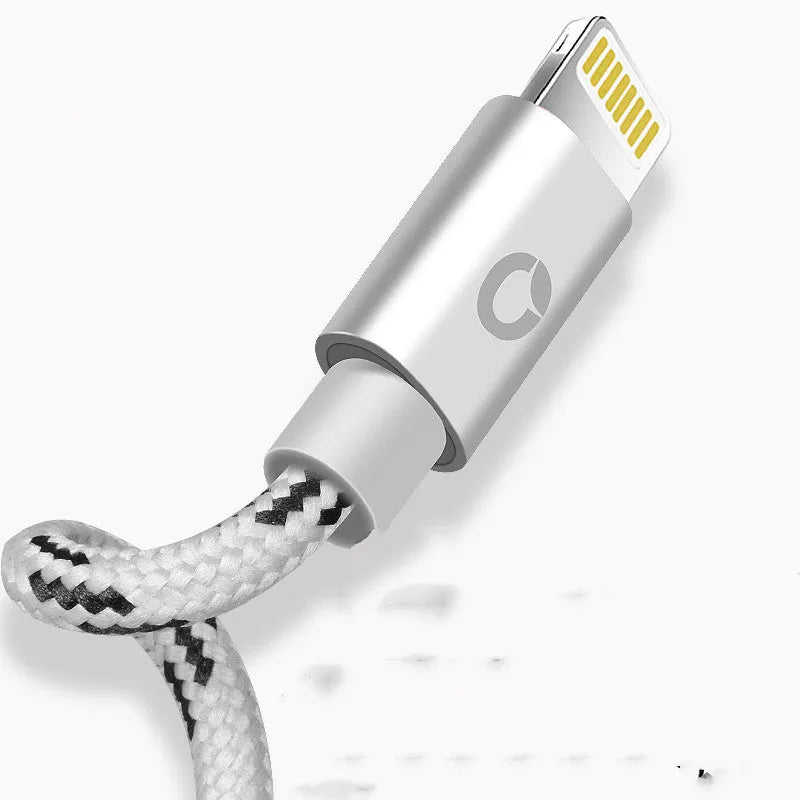 Apple MFI certified Lightning charging cable, 1 metre long, shown in grey and silver.