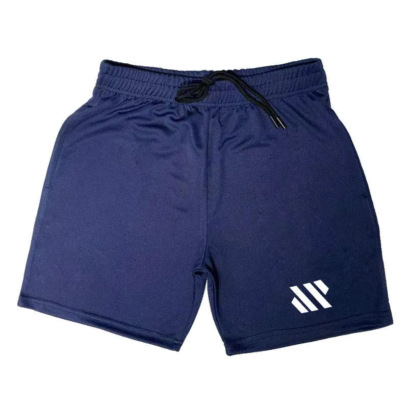 Men's loose metal silk fabric sports shorts in multiple colours on a white background.