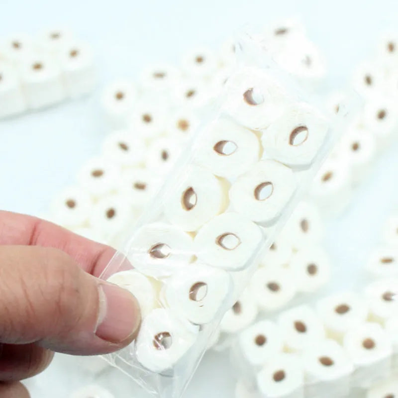 Simulated tissue roll paper model for children's educational play measuring 30x15x80mm