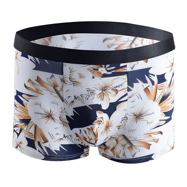 Men's personalised plus size boxer briefs in Ice Silk fabric on a colour selection background