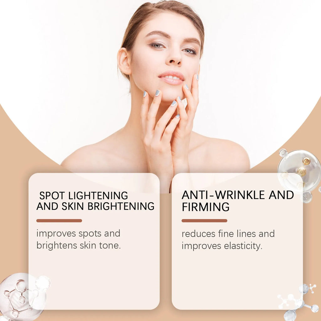 Single 30g sheet facial mask for fading wrinkles with collagen and arbutin.