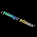 10 by 2 cm car interior vinyl sticker for window or dashboard in white black pink rainbow colours