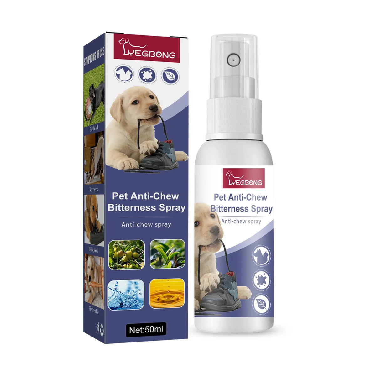 50ml boxed pet bitter anti-bite spray for dogs and cats, indoor sofa scratching deterrent