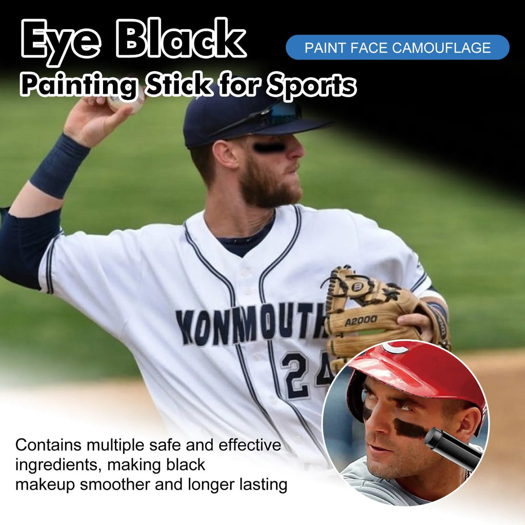 Black sports eye paint stick for baseball athletes with 15g sweat-proof formula