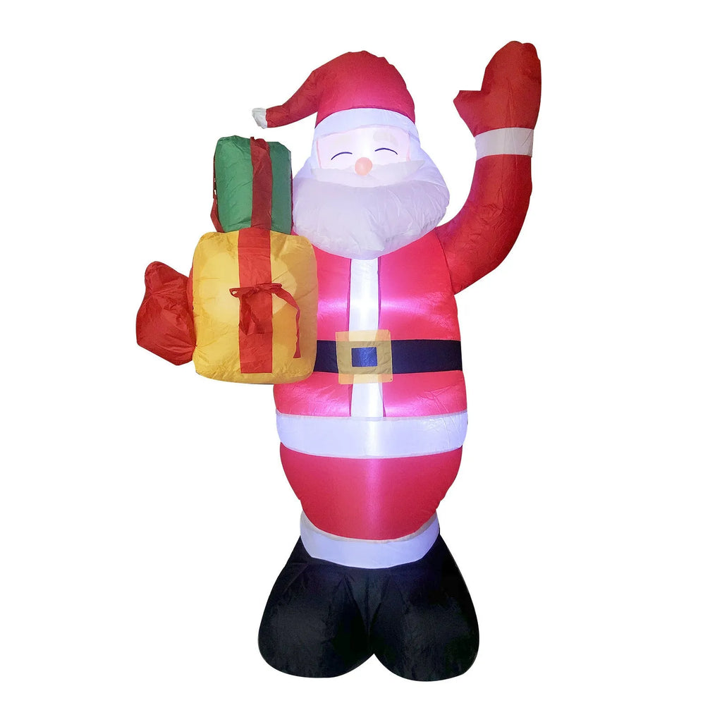 Outdoor Christmas LED inflatable decoration showing Santa, snowman, or tree design with illuminated features