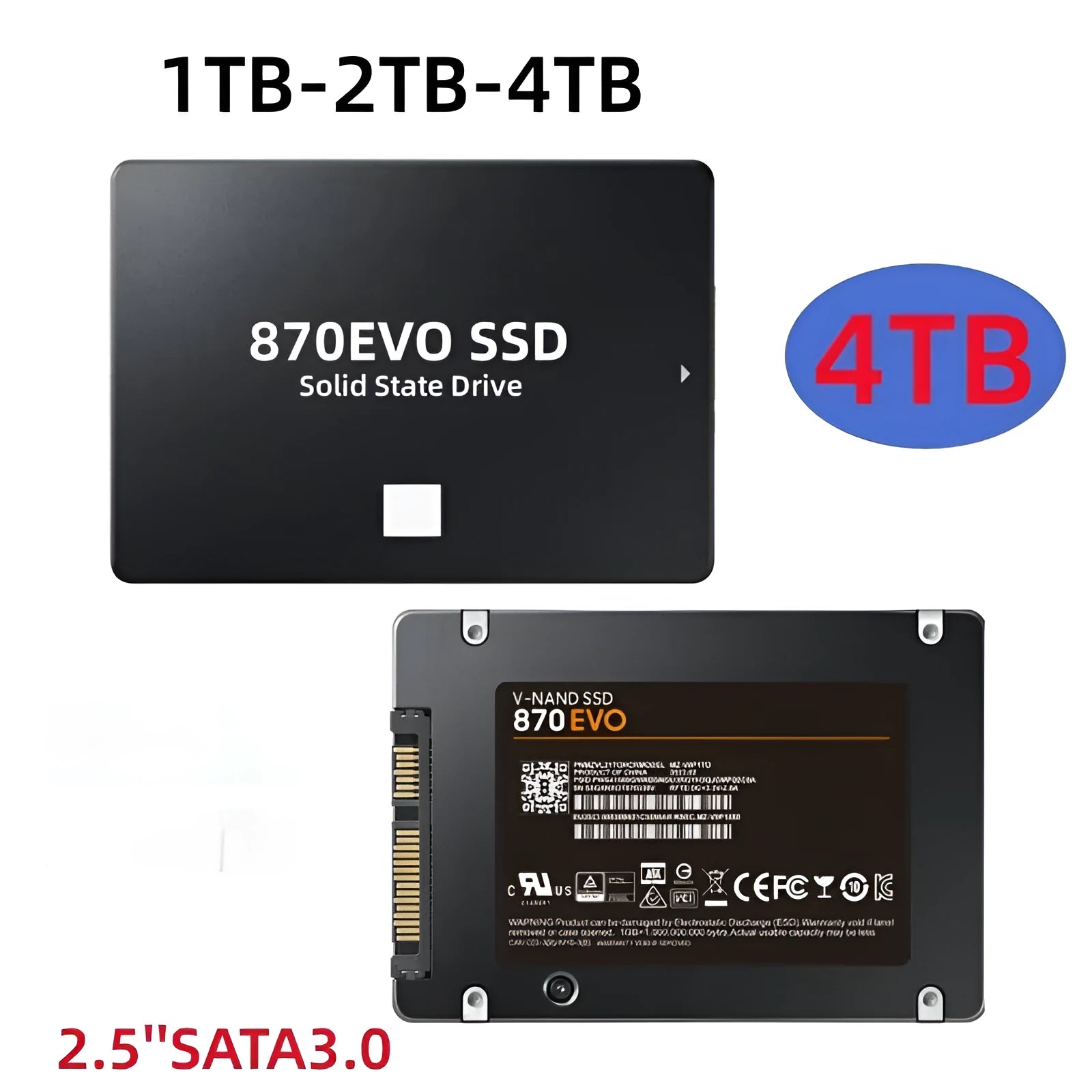 Samsung 870 EVO 2.5-inch SATA internal solid state drive for PC and laptop storage upgrades.