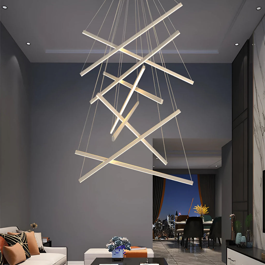 Black finish modern glass chandelier with iron frame and remote control LED light