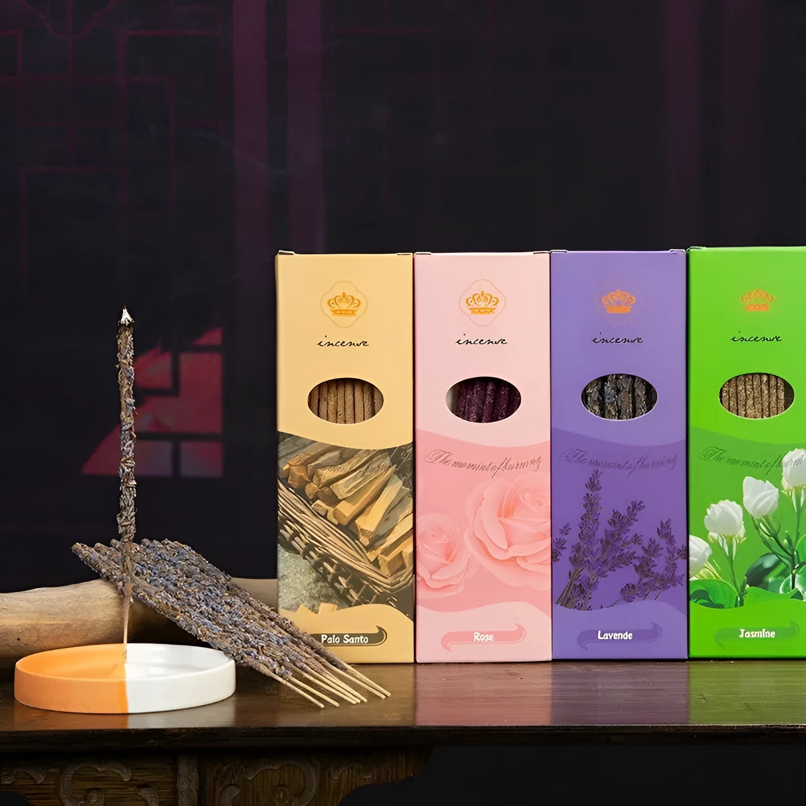 Handmade Argentina incense sticks in box with eight fragrance options including lavender and sandalwood