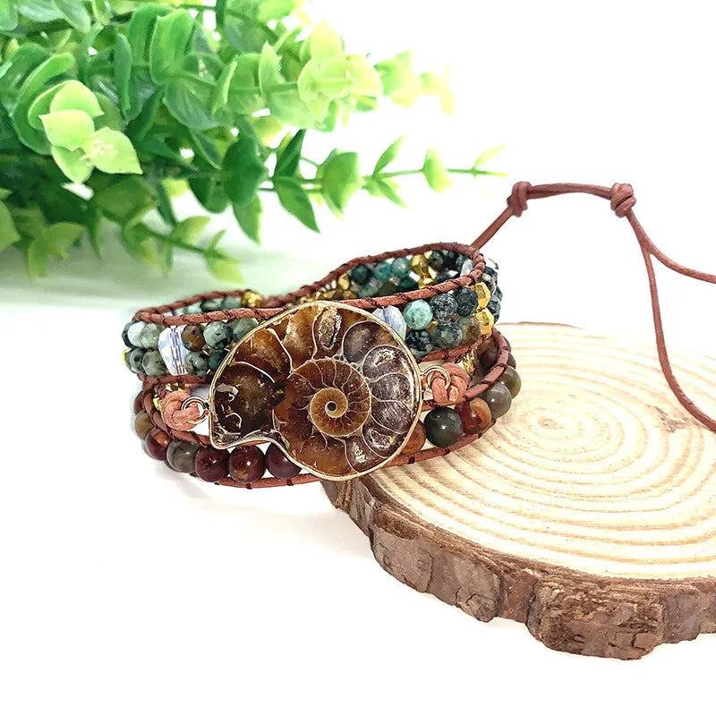 Natural stone bohemian conch bracelet for men and women ins style picture colour