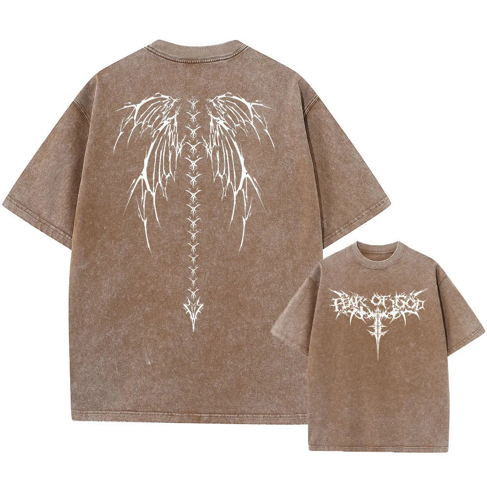 Oversized men's cotton T-shirt with drop-shoulder sleeves in loose fit design