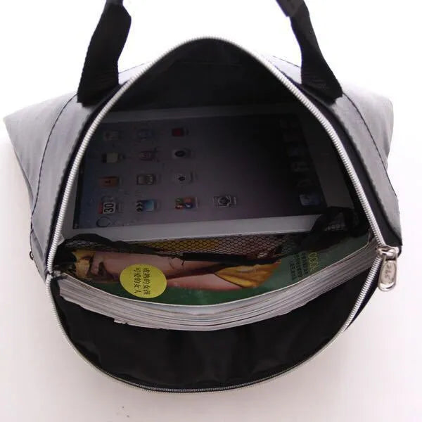 Black pu leather zipper portable briefcase document bag with large capacity