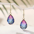 Coloured glaze heart-shaped earrings for women in blue, yellow, purple, or red colour variations