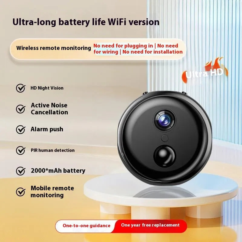 Wireless 360 degree rotating security camera with night vision LED ring