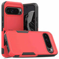 Two-in-one double-layer drop-resistant phone case for Google Pixel 9 in black with TPU and PC construction