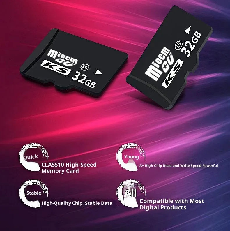 Black 32GB C10 high-speed TF memory card for mobile phone, camera, SLR, monitoring and driving recorder use