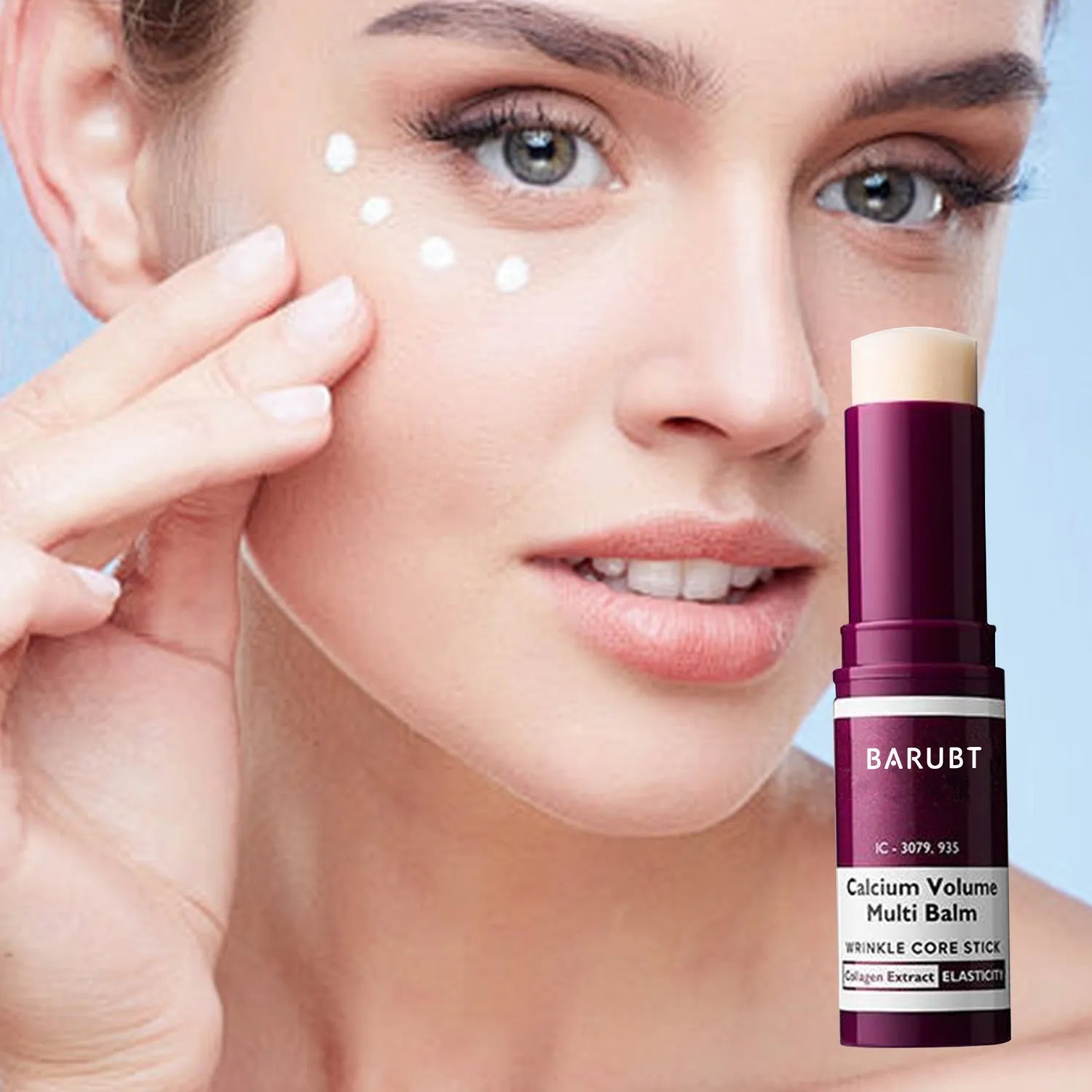 Eye cream stick for smoothening fine wrinkles and fading dark circles, 9g stick format, universal skin type