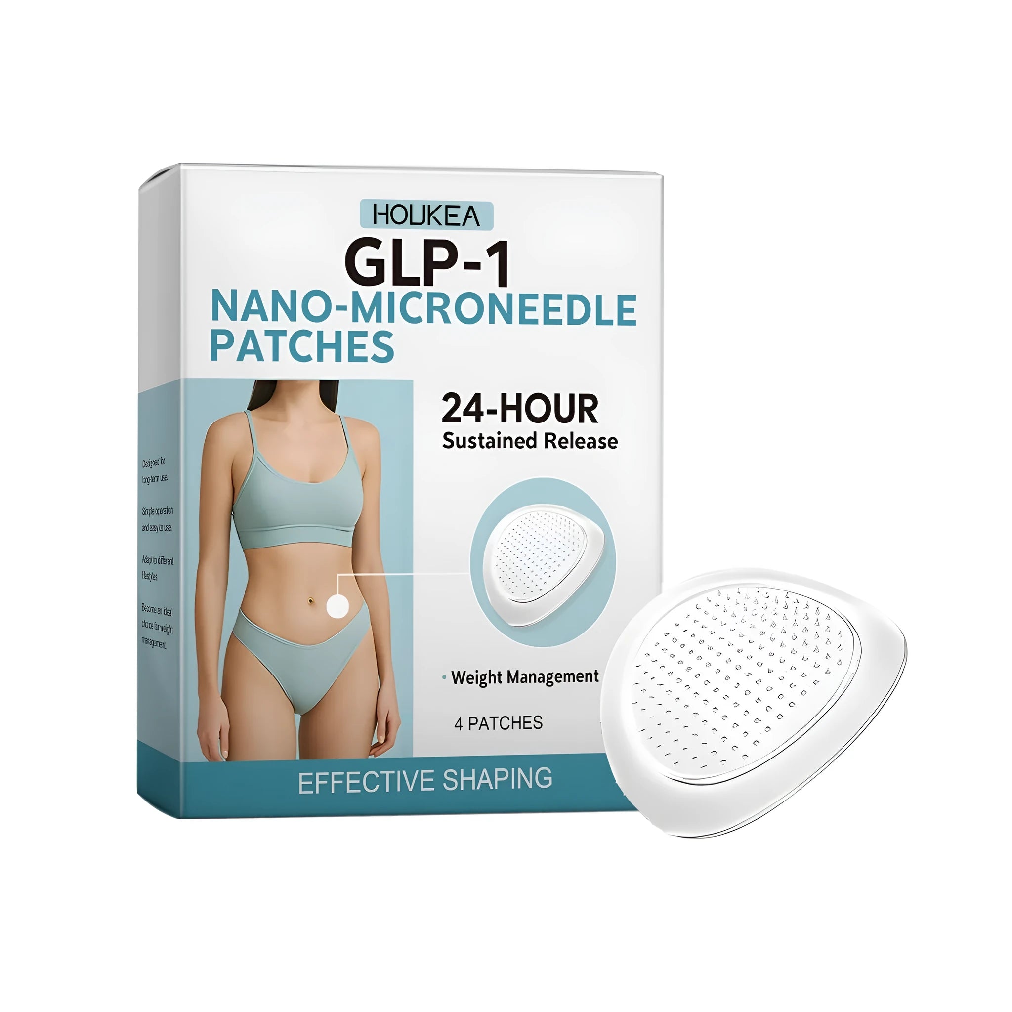 Four nano-microneedle patches for facial application with acetyl hexapeptide-8 and cinnamon.