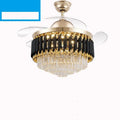 Crystal ceiling fan light with remote control in 42 inch or 48 inch size options